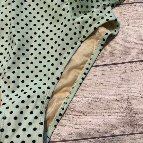 Betsey Johnson Mint Polka Dot Swimsuit - Picture 2 of 9